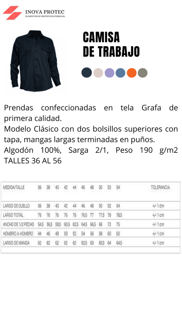 CAMISA DE TRABAJO GRAFA 70 - Imagen 8
