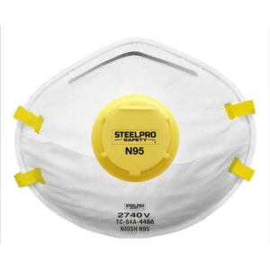 RESPIRADOR STEELPRO 2740 C/VÁLVULA N95 PARA POLVOS, HUMOS Y NEBLINAS